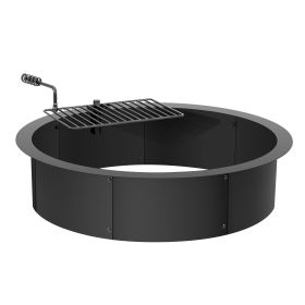 VEVOR Fire Pit Ring, Fire Pit Insert with Barbecue Fire Ring, 35-In Outer/31-In Inner Diameter, 8.5in Height