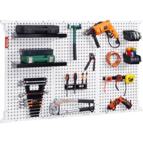 VEVOR Pegboard Wall Organizer 48" x 32", 495LBS Loading Garage Metal Pegboard Organizer Wall Mount, 37PCS Tool Storage Kit with 3 Peg Boards, Hoo