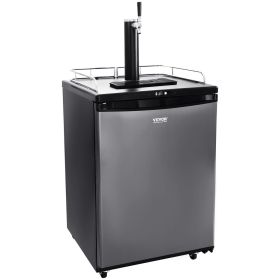 VEVOR Beer Kegerator, Single Tap Draft Beer Dispenser, CO2 Cylinder, Drip Tray & Rail, 32 Fahrenheit - 75.2 Fahrenheit Temperature Control, Holds