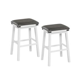 Set of 2 24/30 Inch Dining Bar Stool with Acacia Wood Frame (size: 30 inches)